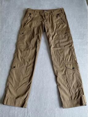 Ralph Lauren Sport Cargo Pants Womens Sz 8 Brown Utility Y2K Low Rise